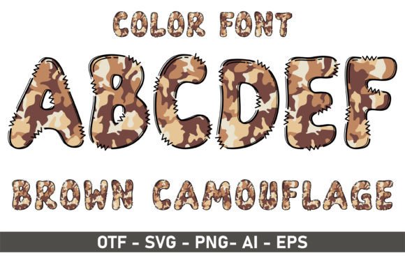 Brown Camouflage: A Playful Font for Creative Projects