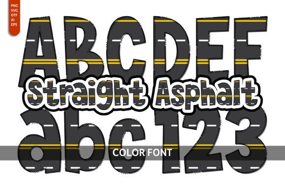 Straight Asphalt: A Playful Color Font for Creative Designs
